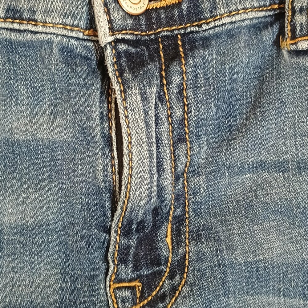 Aeropostale Jeans Womens 14 Regular Medium Wash Low Rise Flare Denim Y2K Retro S - Picture 3 of 7